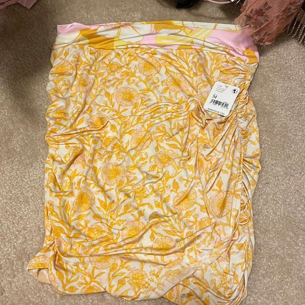 Yellow free people skirt